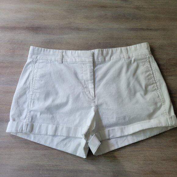 J.Crew Short Womens 10 Ivory Flat Front High Rise 3" Stretch Chino Preppy Casual - Picture 1 of 6